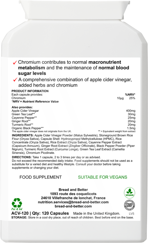 VinegarVital Plus back
